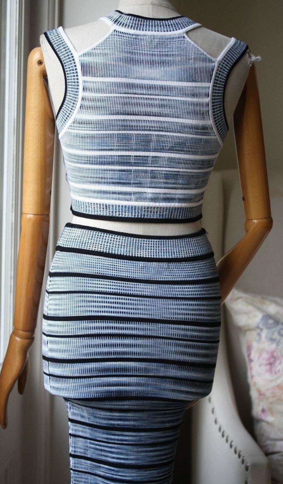 RONNY KOBO JAYME BLUE RIBBED SKIRT SMALL - Image 9