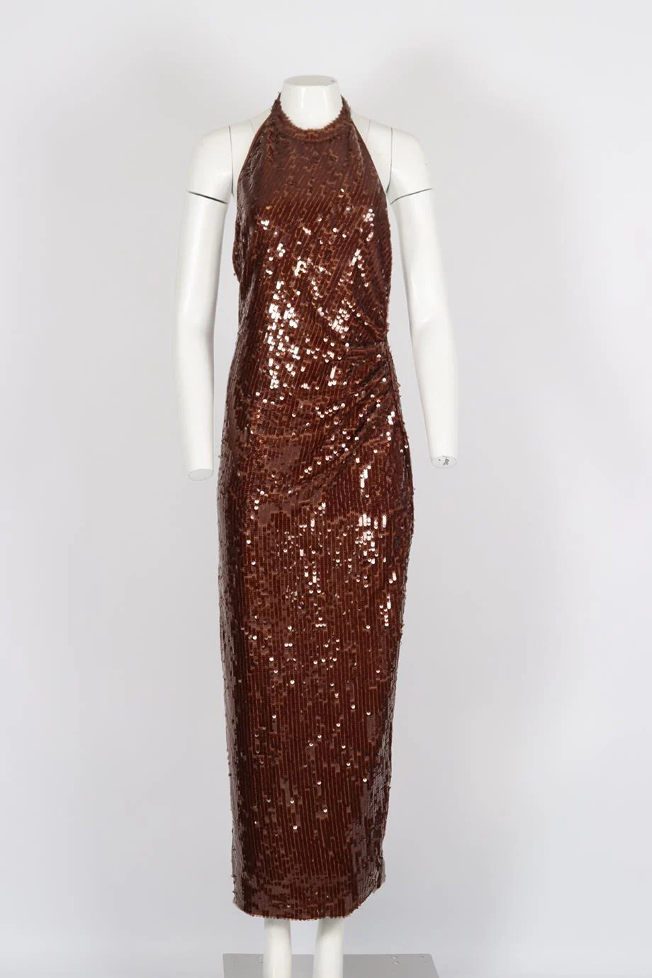 RONNY KOBO SEQUINED JERSEY HALTERNECK MAXI DRESS LARGE - Image 2