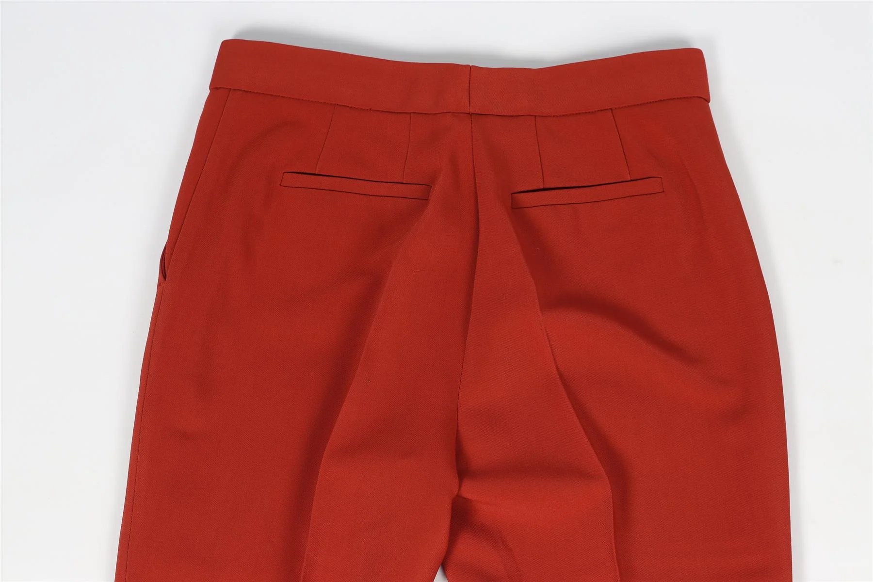 ROSETTA GETTY RED CREPE STRAIGHT LEG PANTS US 2 UK 6 - Image 5