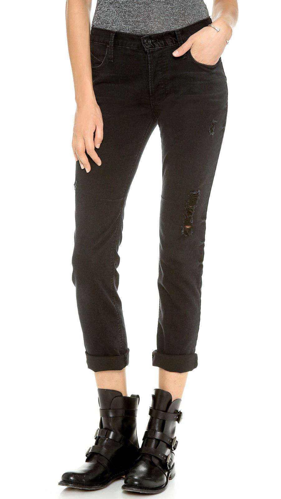 RTA BLACK DESTROYED SKINNY BOYFRIEND JEANS W25 UK 6/8 - Image 2