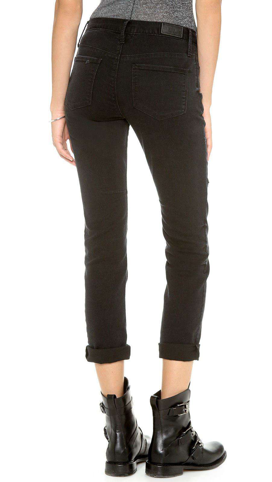 RTA BLACK DESTROYED SKINNY BOYFRIEND JEANS W25 UK 6/8 - Image 3