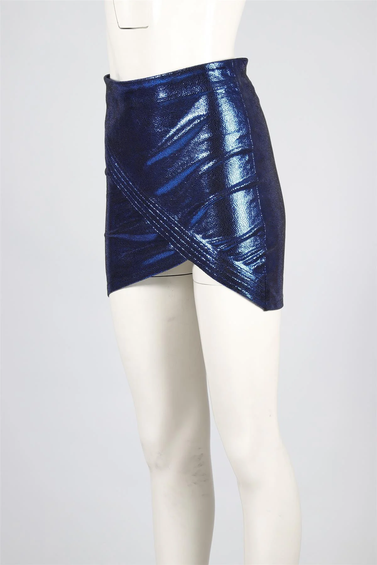 RTA BLUE LEATHER MINI SKIRT US 2 UK 6 - Image 3