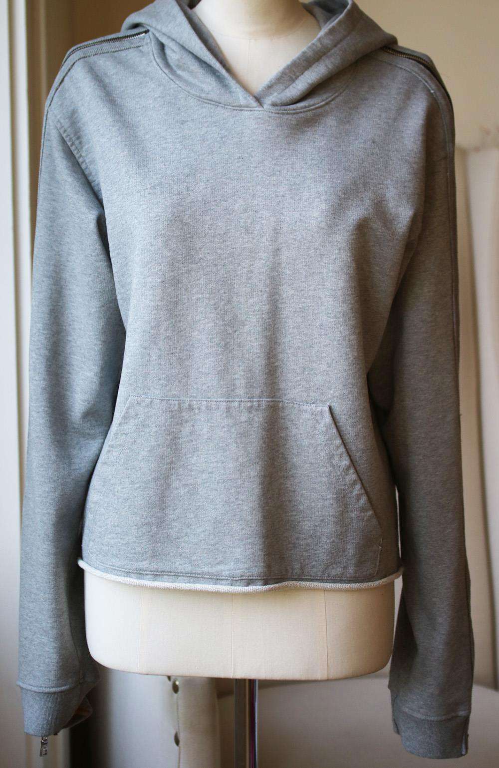 RTA CICELY ZIP DETAILS COTTON TERRY HOODIE LARGE - Image 2