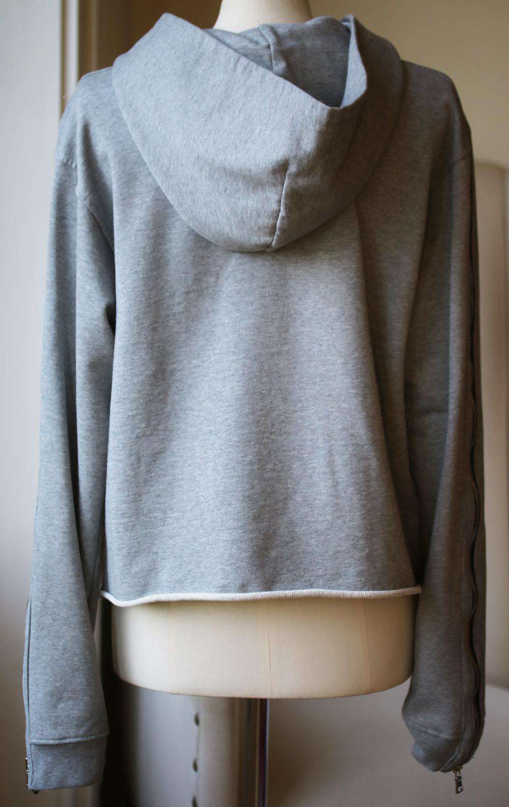 RTA CICELY ZIP DETAILS COTTON TERRY HOODIE LARGE - Image 4