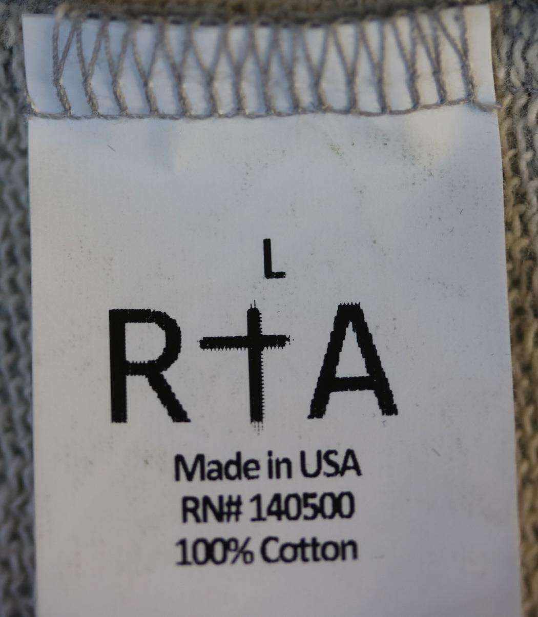 RTA CICELY ZIP DETAILS COTTON TERRY HOODIE LARGE - Image 6