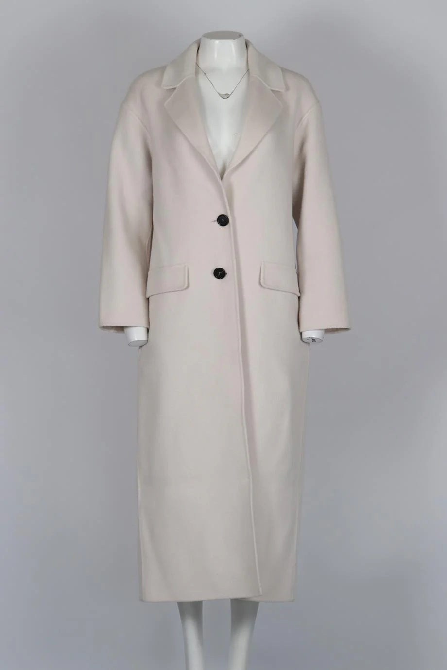 S' MAX MARA CREAM WOOL MAXI COAT US 4 UK 8 - Image 2