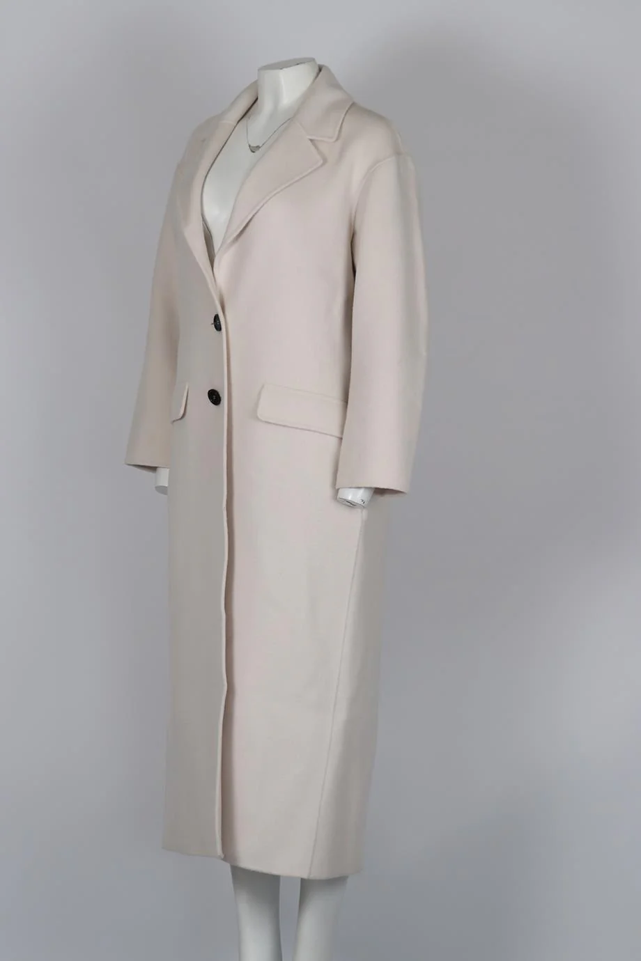S' MAX MARA CREAM WOOL MAXI COAT US 4 UK 8 - Image 3