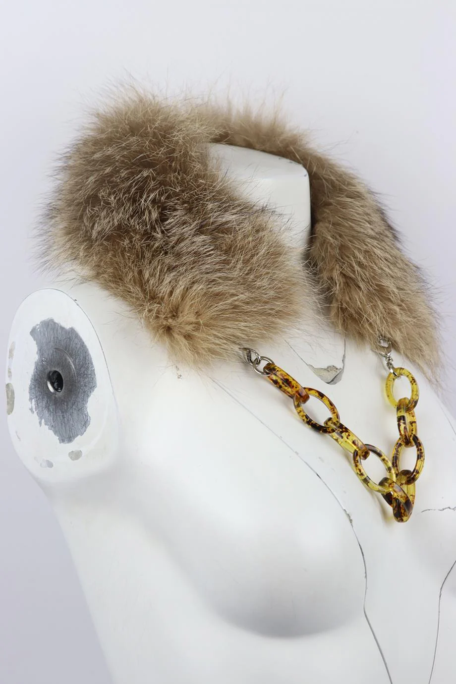S MAX MARA FOX FUR AND SILK COLLAR - Image 4