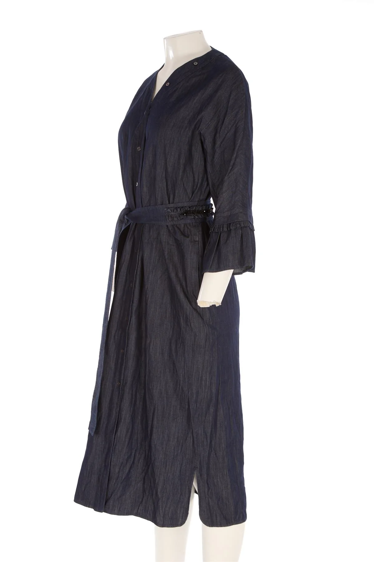 S MAX MARA NAVY CHAMBRAY MAXI DRESS IT 42 UK 10 - Image 3