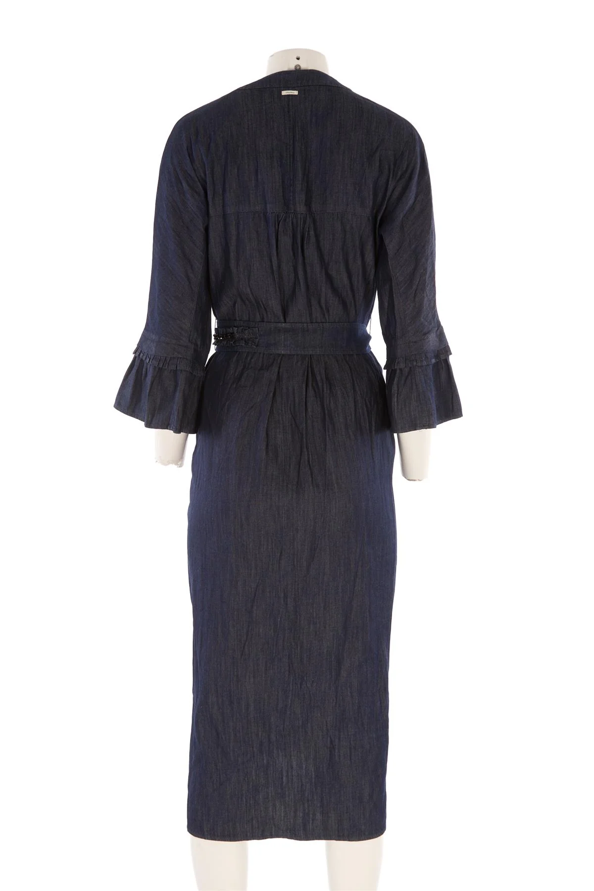 S MAX MARA NAVY CHAMBRAY MAXI DRESS IT 42 UK 10 - Image 4