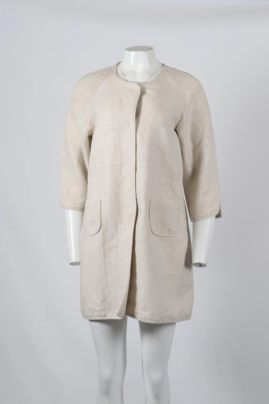S MAX MARA SILK AND COTTON BLEND COAT IT 44 UK 12 - Image 2
