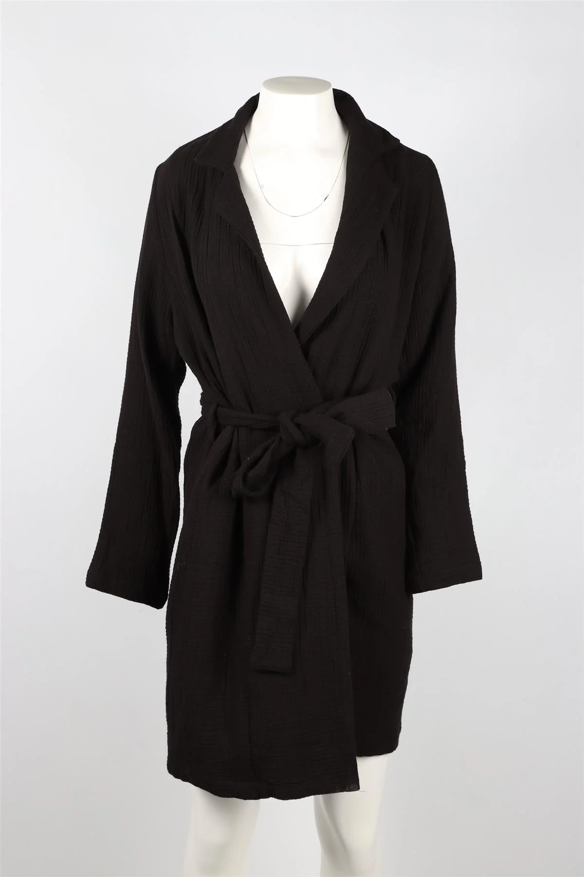 SABLYN BLACK COTTON TRENCH COAT XSMALL - Image 2