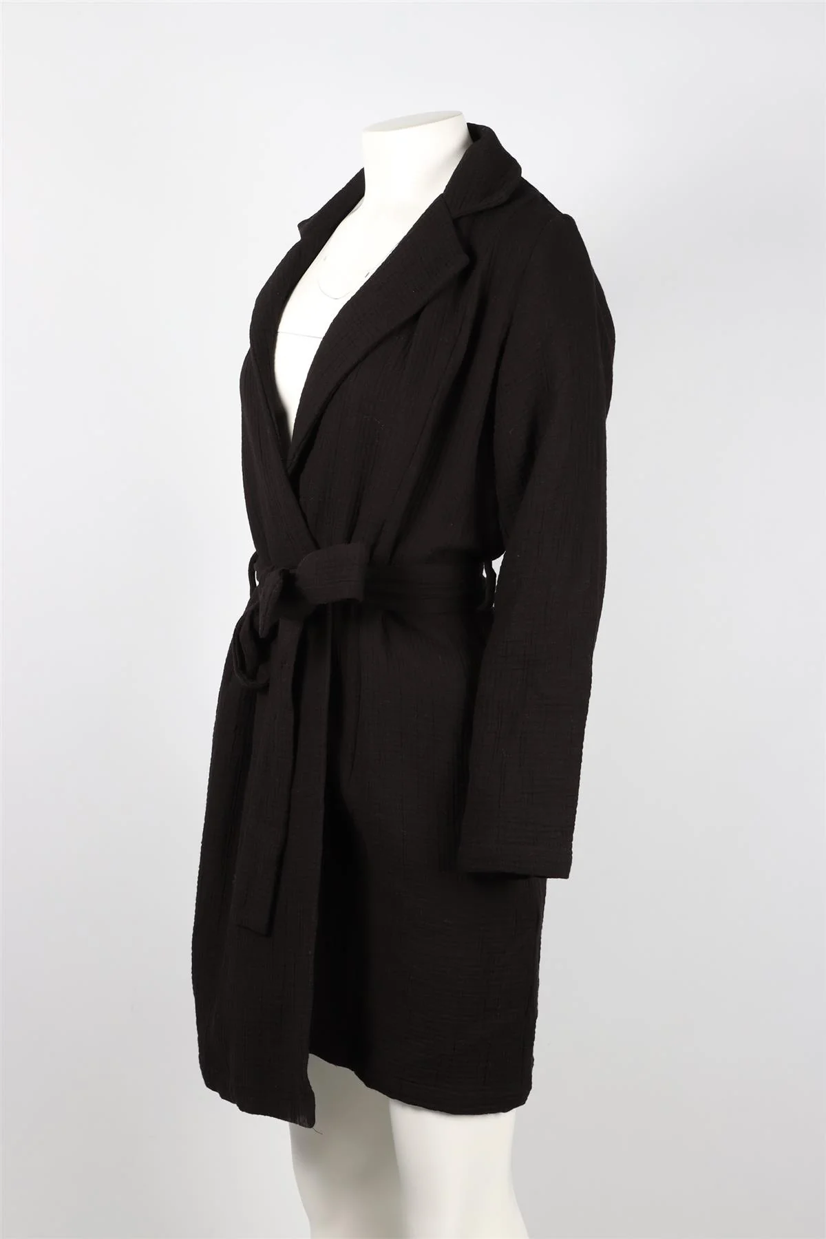 SABLYN BLACK COTTON TRENCH COAT XSMALL - Image 3