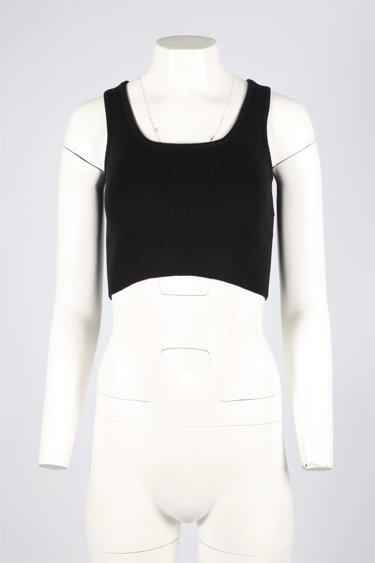 SABLYN BLACK CROPPED KNIT TOP XSMALL - Image 2
