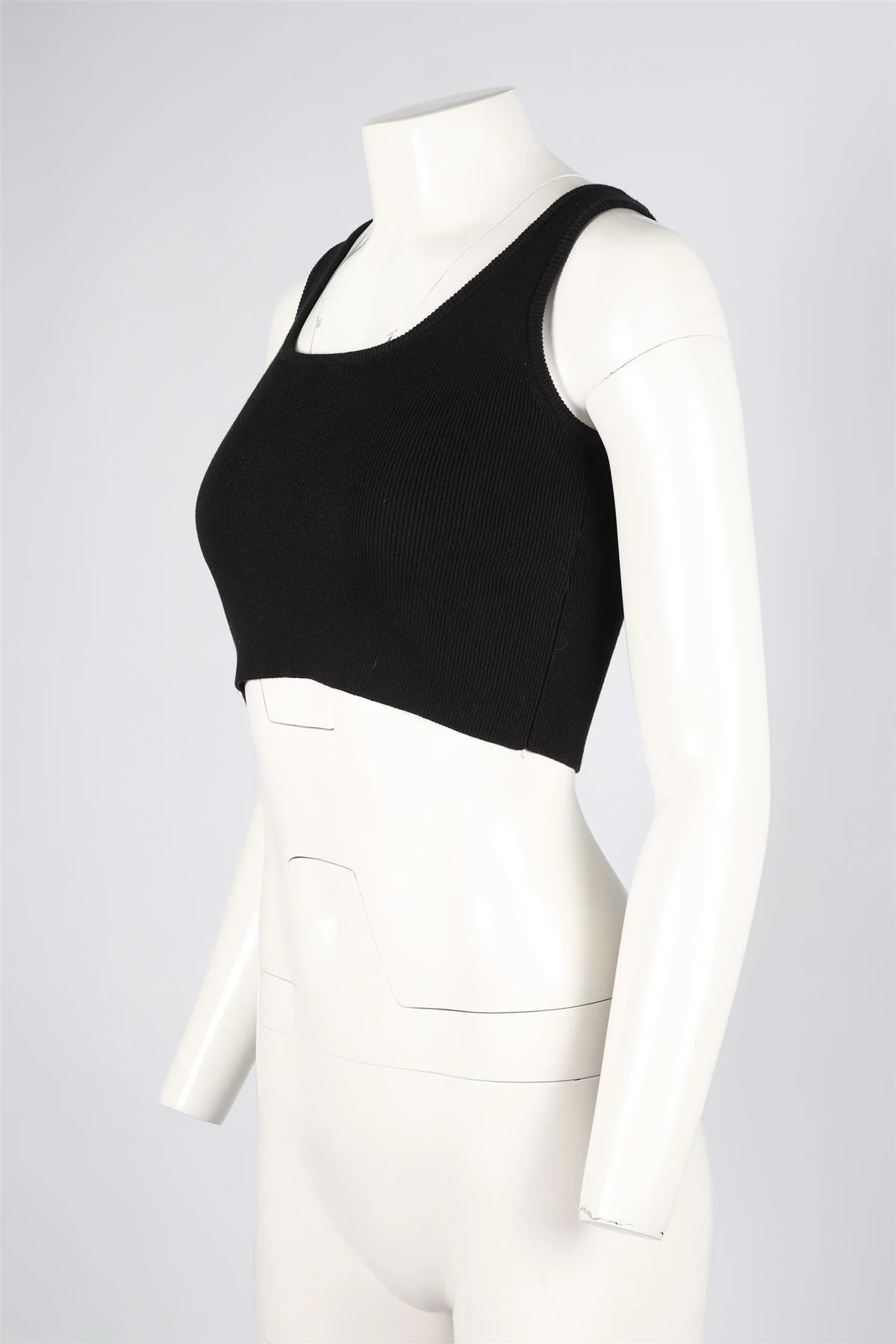 SABLYN BLACK CROPPED KNIT TOP XSMALL - Image 3