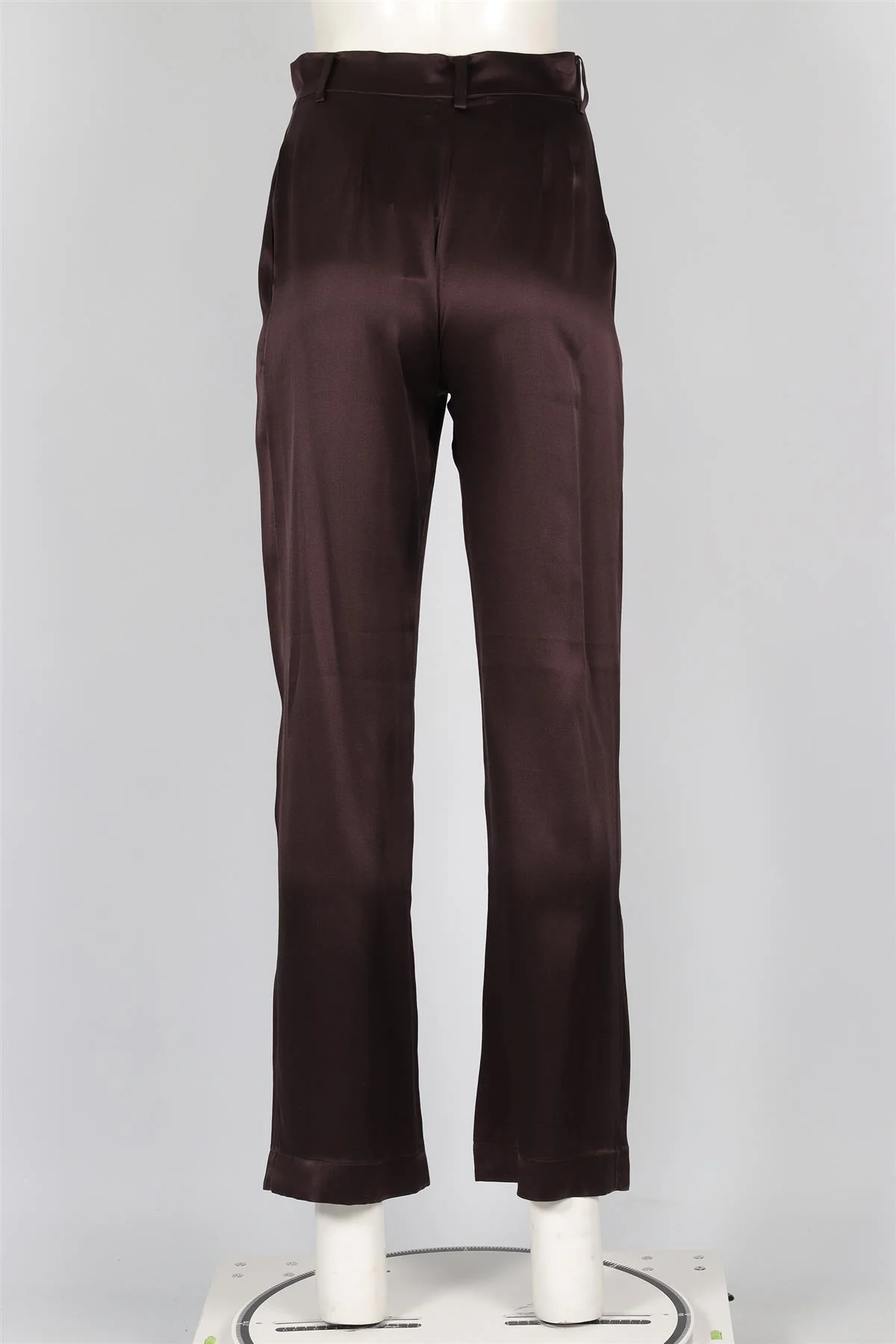 SABLYN BROWN SILK STRAIGHT LEG PANTS XSMALL - Image 4