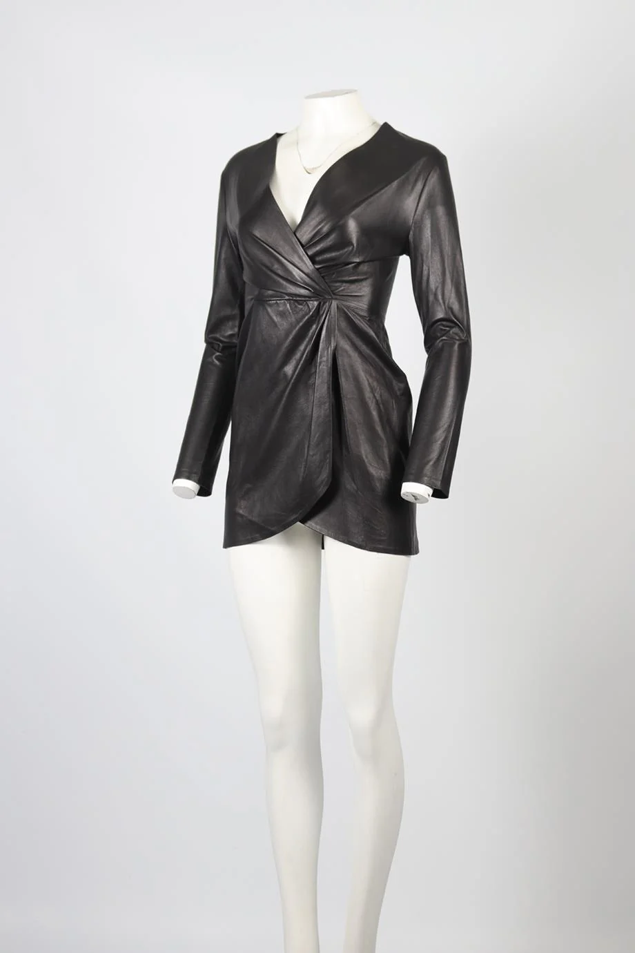 SABLYN LEATHER MINI DRESS SMALL - Image 3