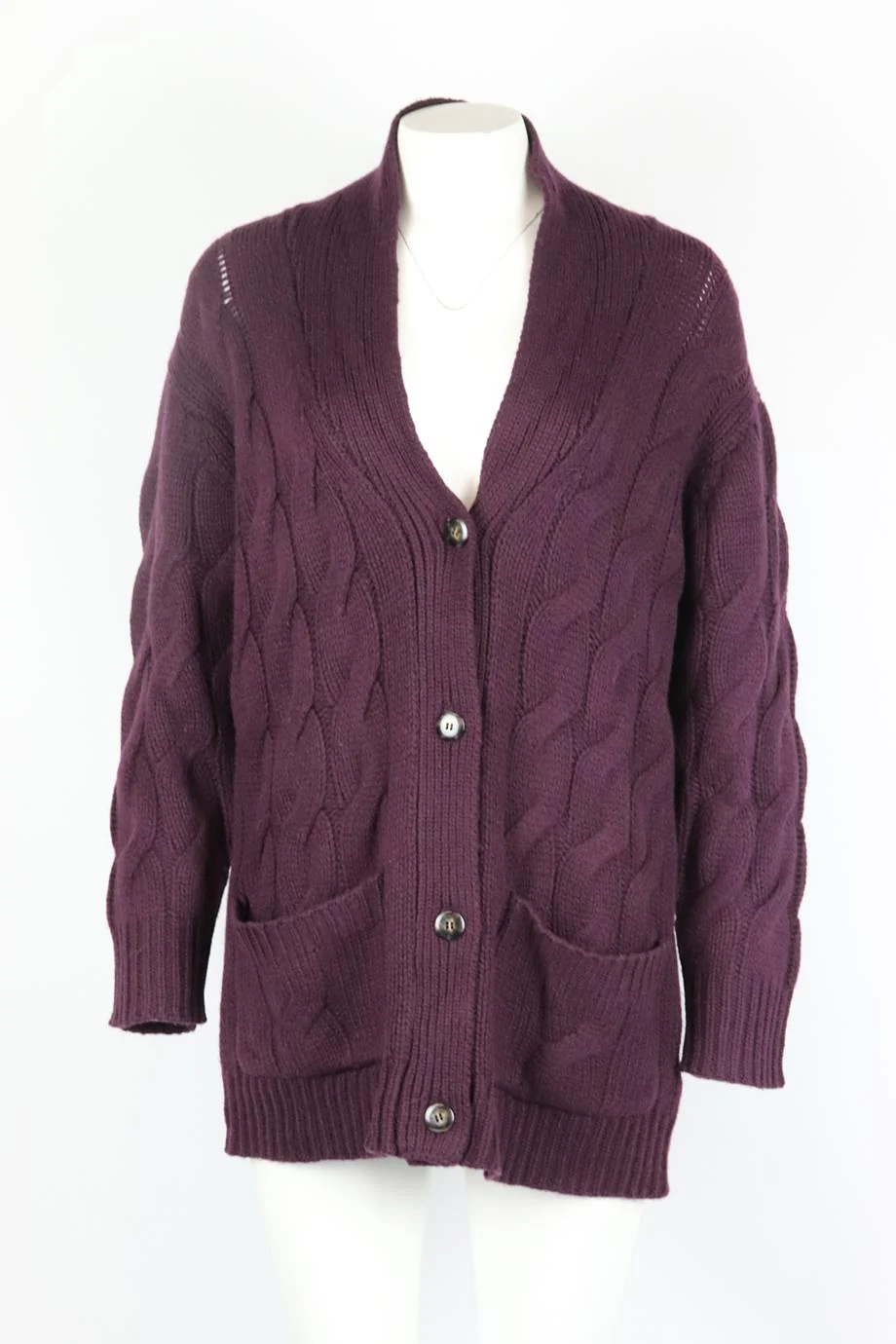 SABLYN OVERSIZED CABLE KNIT CASHMERE CARDIGAN XSMALL - Image 2