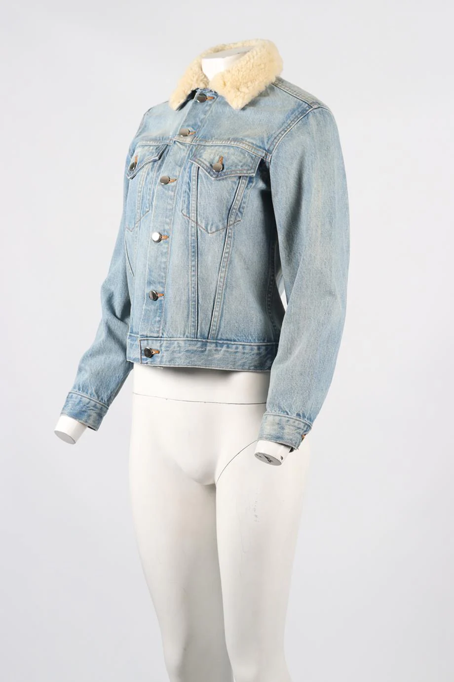 SABLYN SHEARLING AND DENIM JACKET SMALL - Image 3