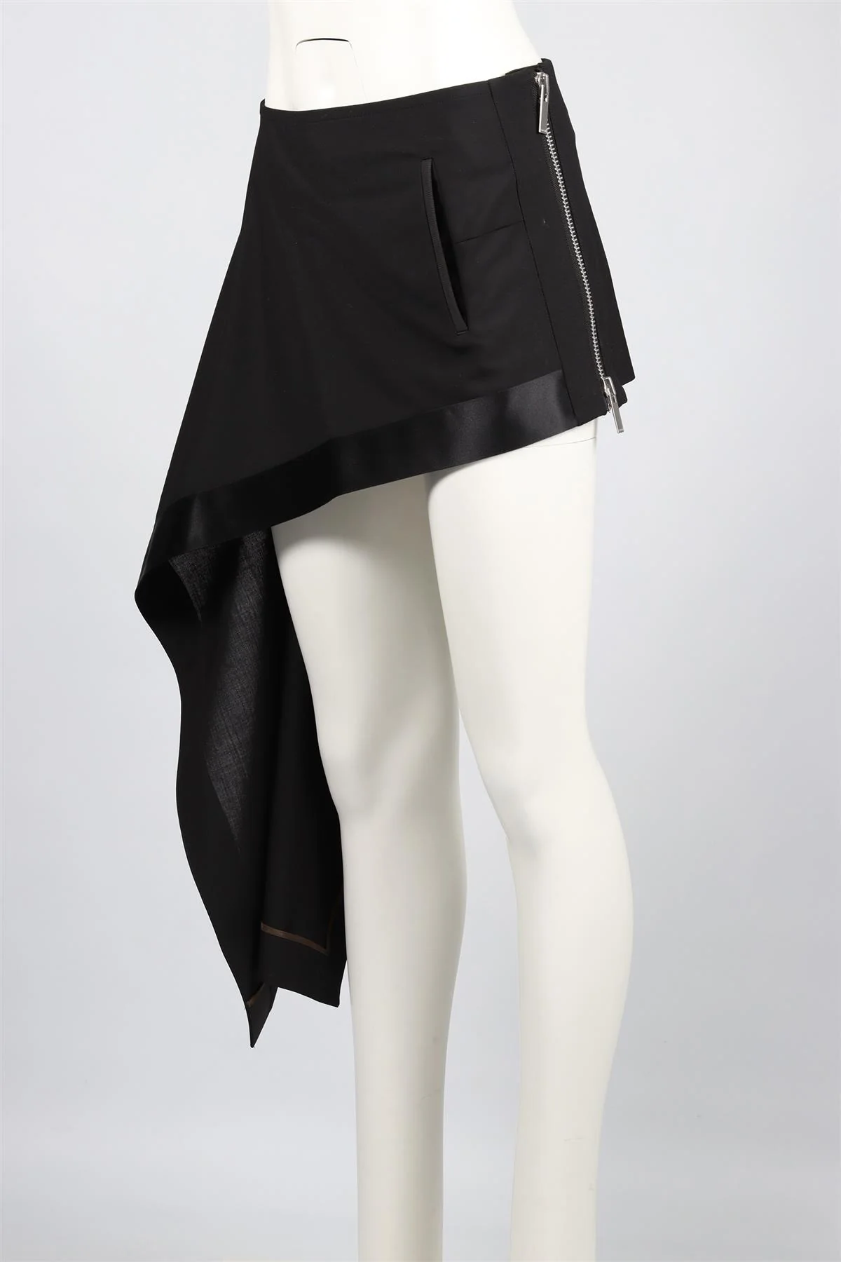 SACAI BLACK WOOL BLEND MINI SKIRT MEDIUM - Image 3