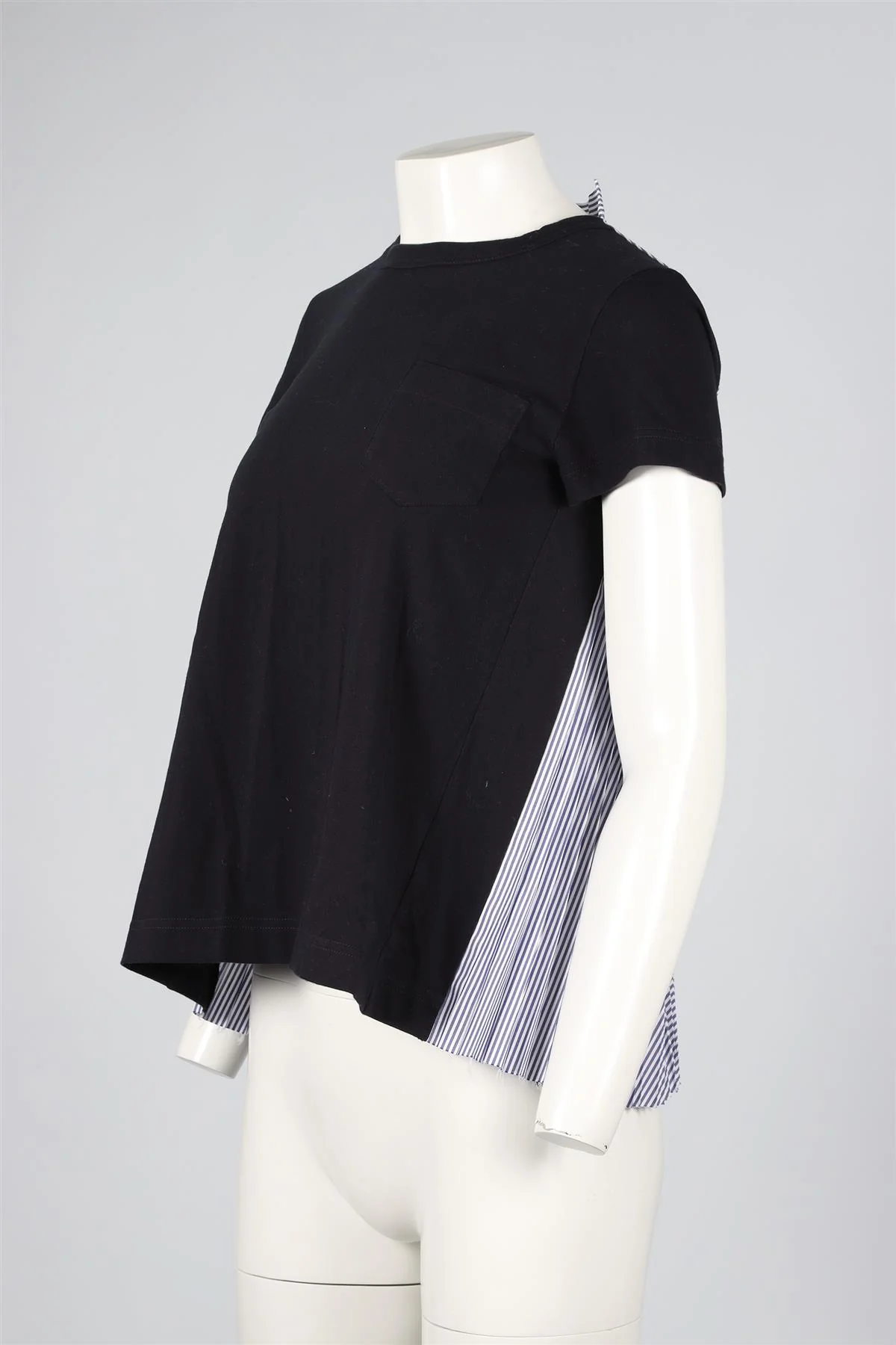 SACAI BLUE COTTON BLEND T-SHIRT MEDIUM - Image 3