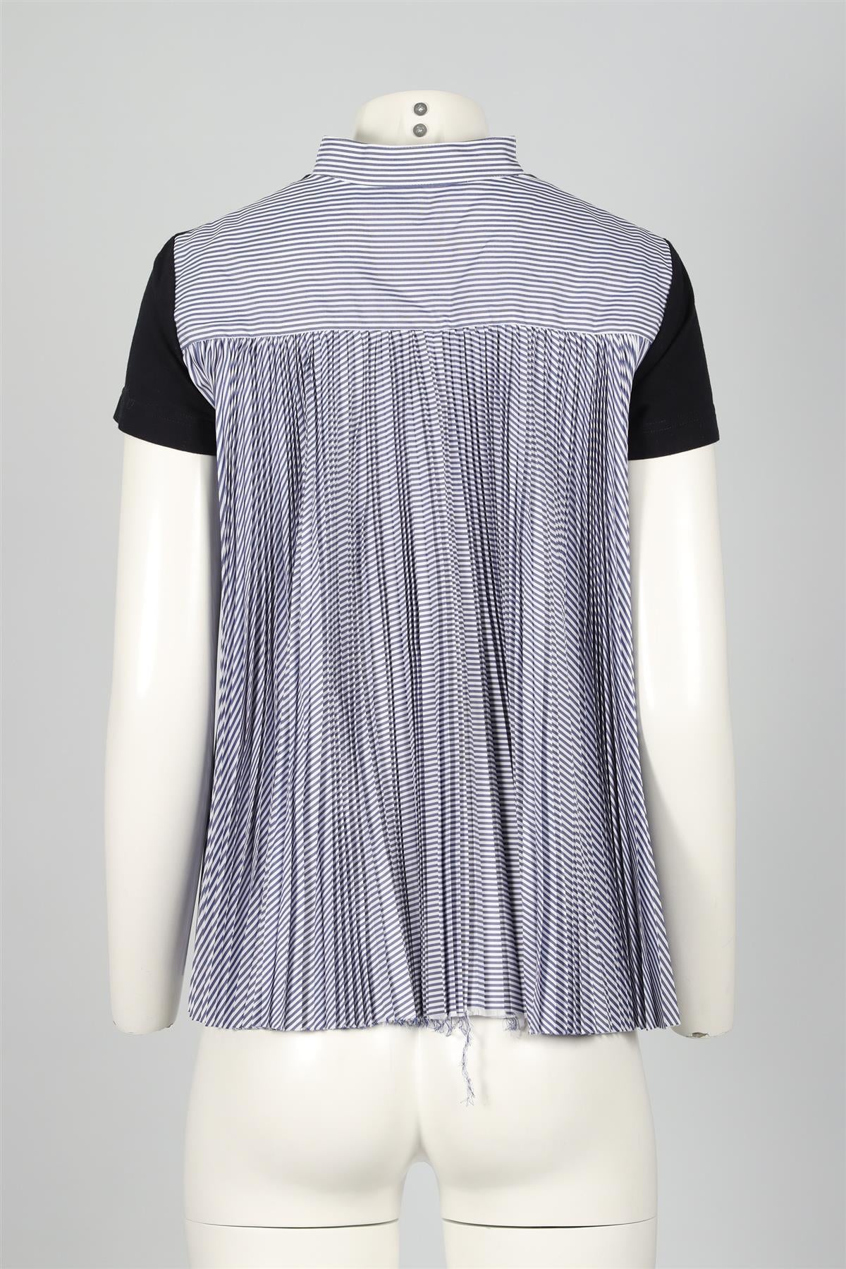 SACAI BLUE COTTON BLEND T-SHIRT MEDIUM - Image 4