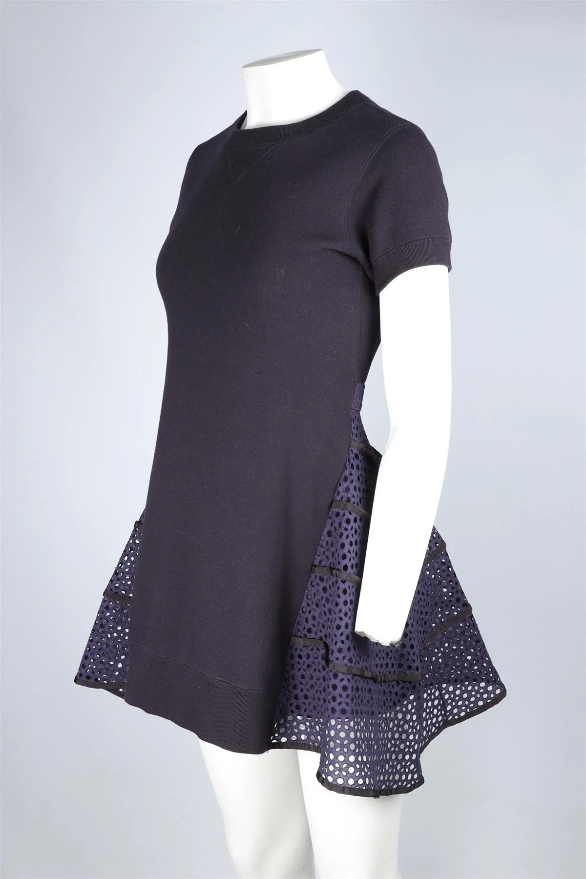 SACAI NAVY COTTON MINI DRESS UK 8 - Image 3