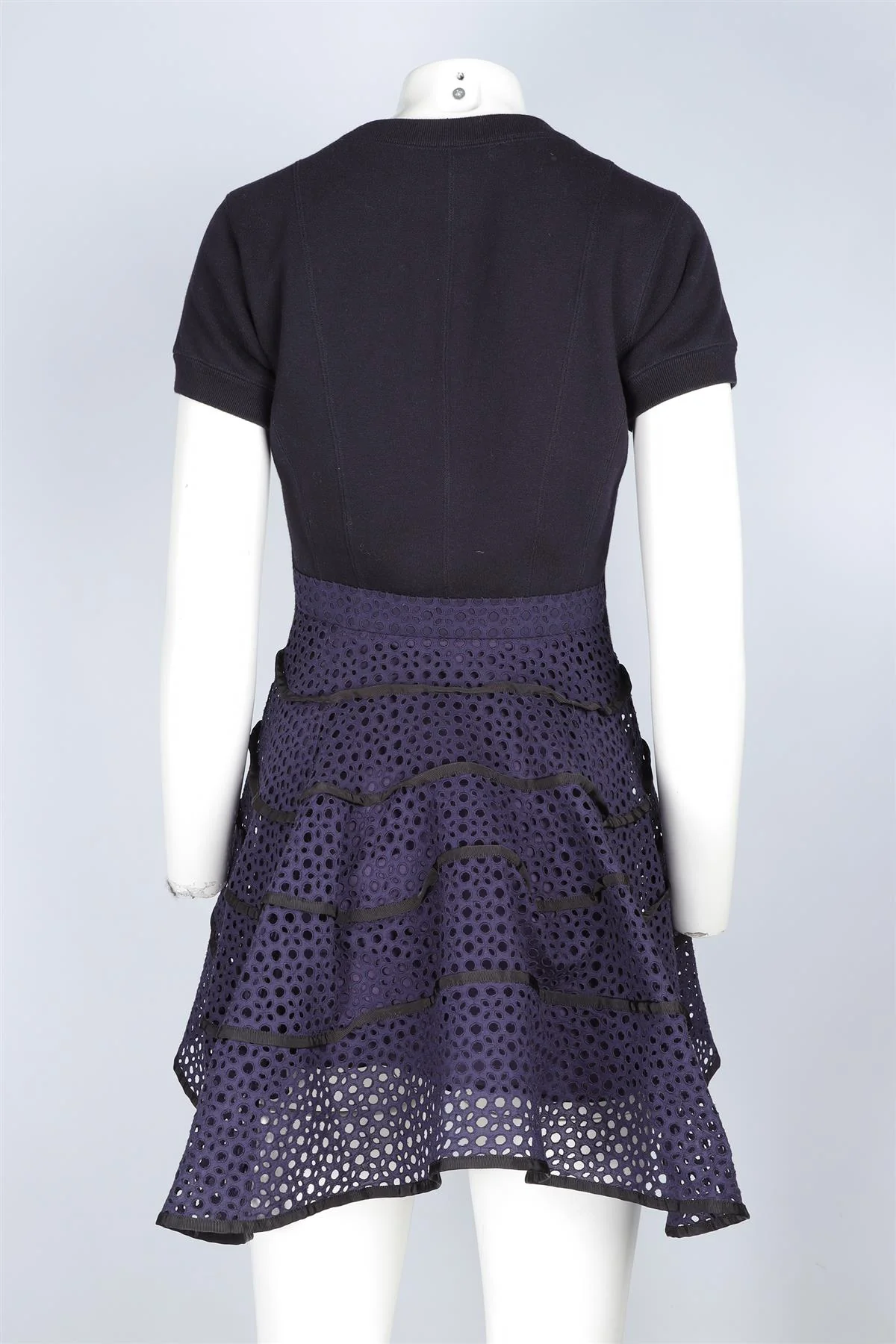 SACAI NAVY COTTON MINI DRESS UK 8 - Image 4