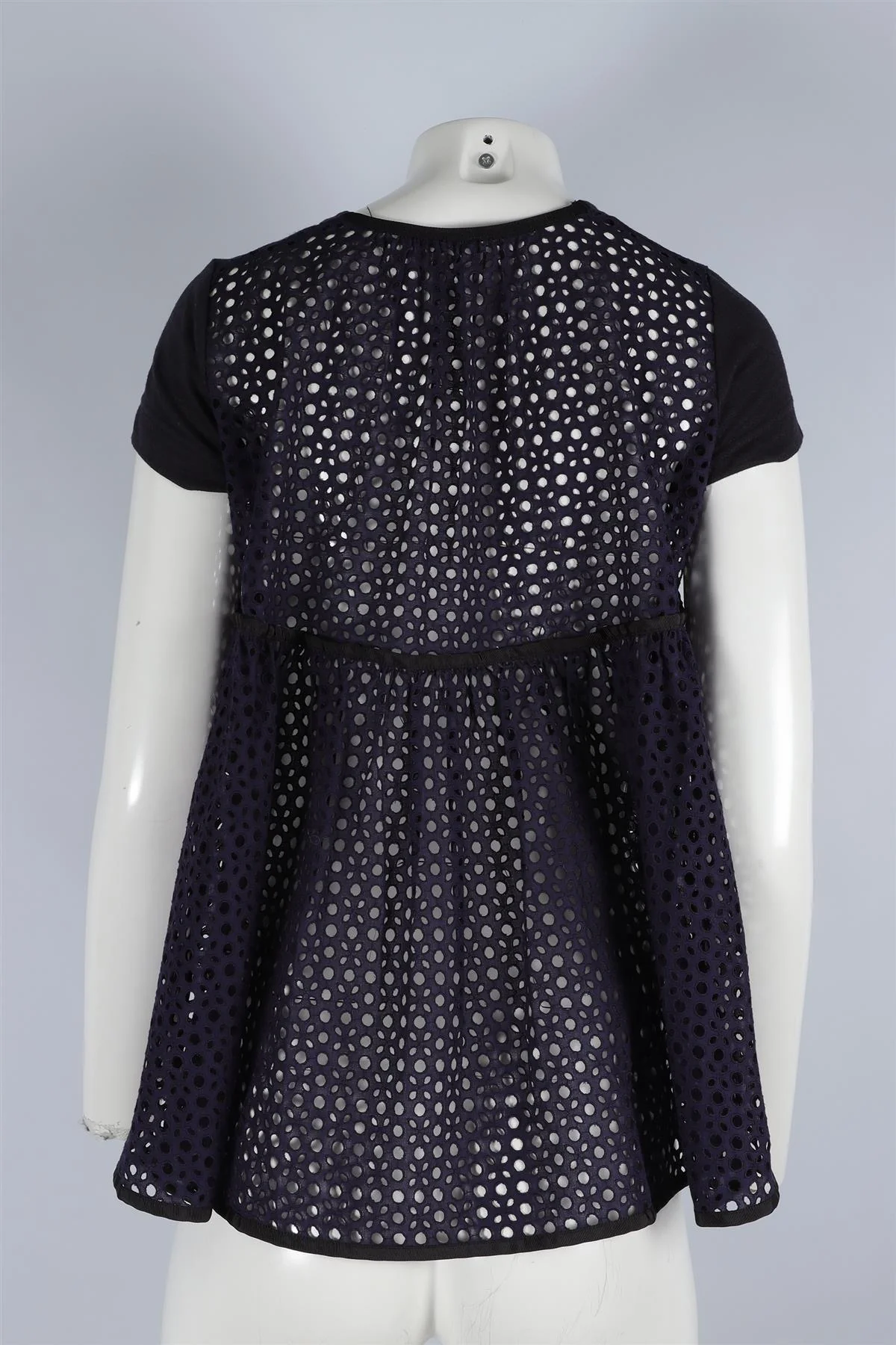 SACAI NAVY COTTON TOP UK 8 - Image 4