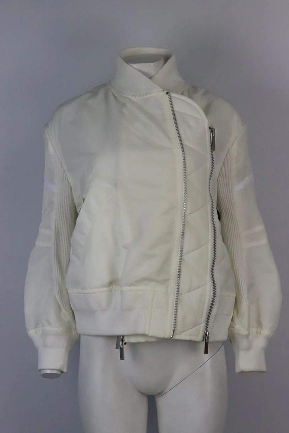 SACAI RUFFLED SHELL BOMBER JACKET UK 8 - Image 2
