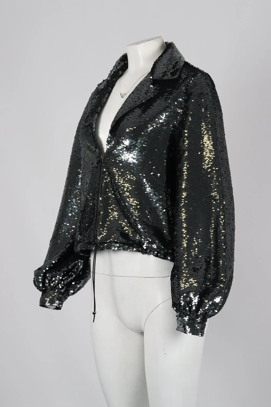 SACHIN AND BABI CROPPED SEQUINED SATIN JACKET SMALL - Image 3