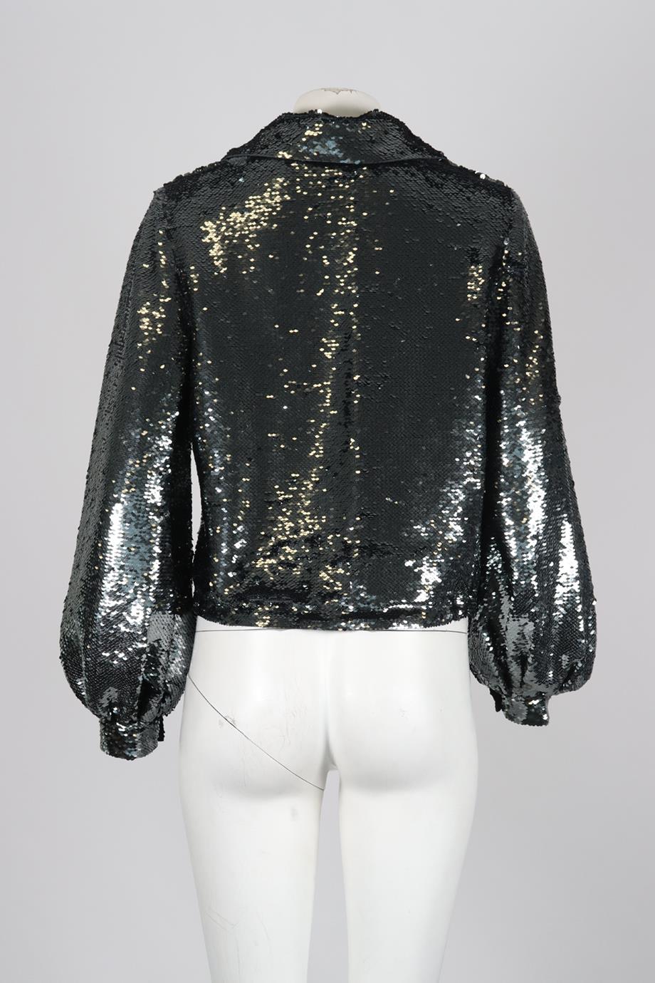 SACHIN AND BABI CROPPED SEQUINED SATIN JACKET SMALL - Image 4