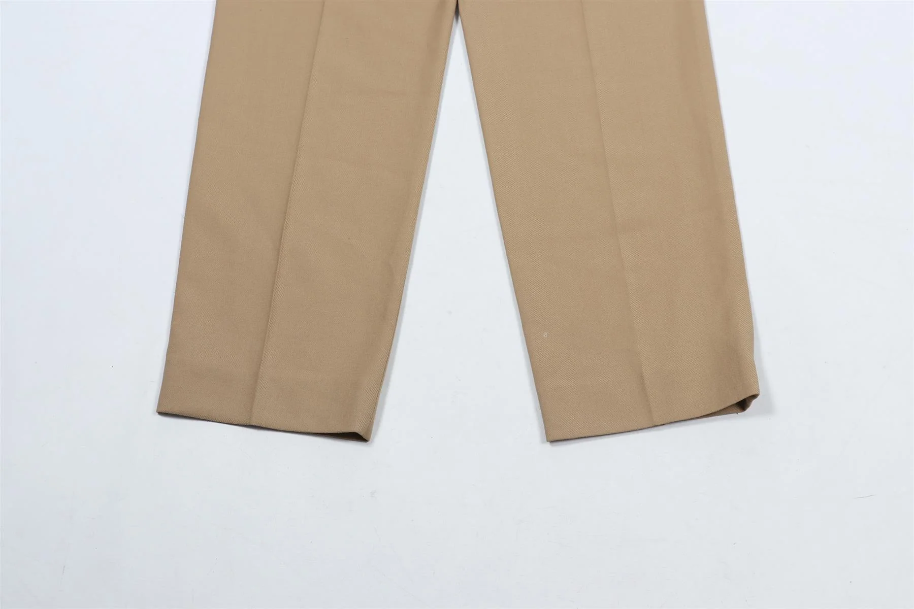 SAINT LAURENT BEIGE COTTON AND WOOL BLEND STRAIGHT LEG PANTS FR 34 UK 6 - Image 5