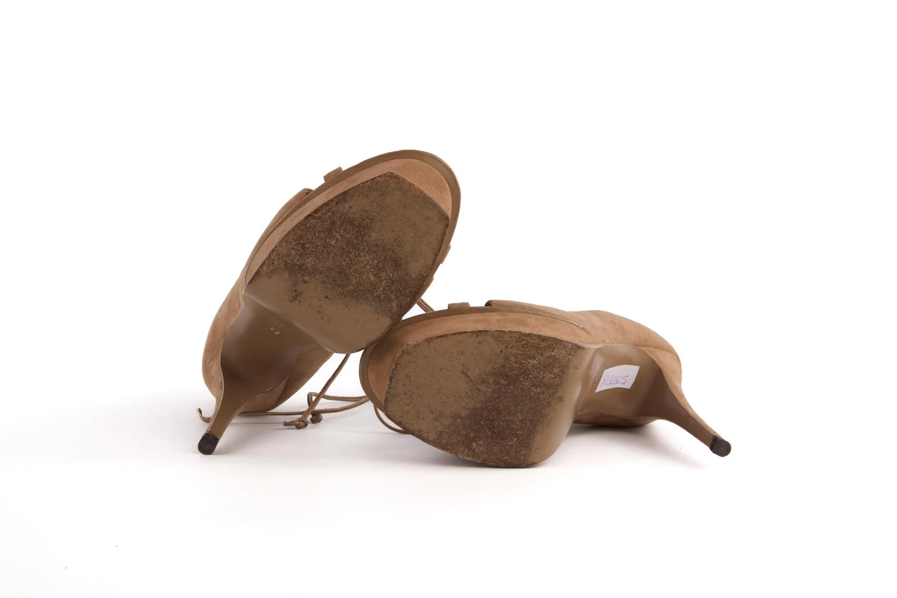 SAINT LAURENT BEIGE SUEDE PLATFORM SANDALS EU 39 UK 6 US 9 - Image 6