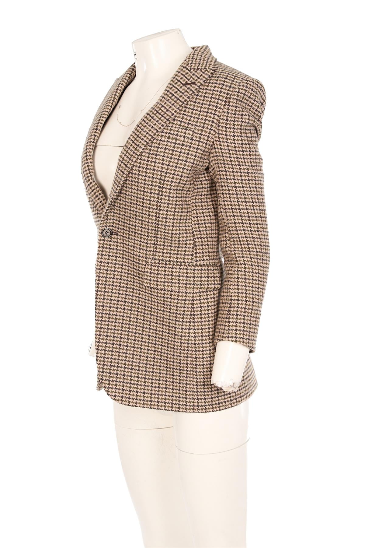 SAINT LAURENT BEIGE WOOL BLAZER UK 8 FR 36 - Image 3