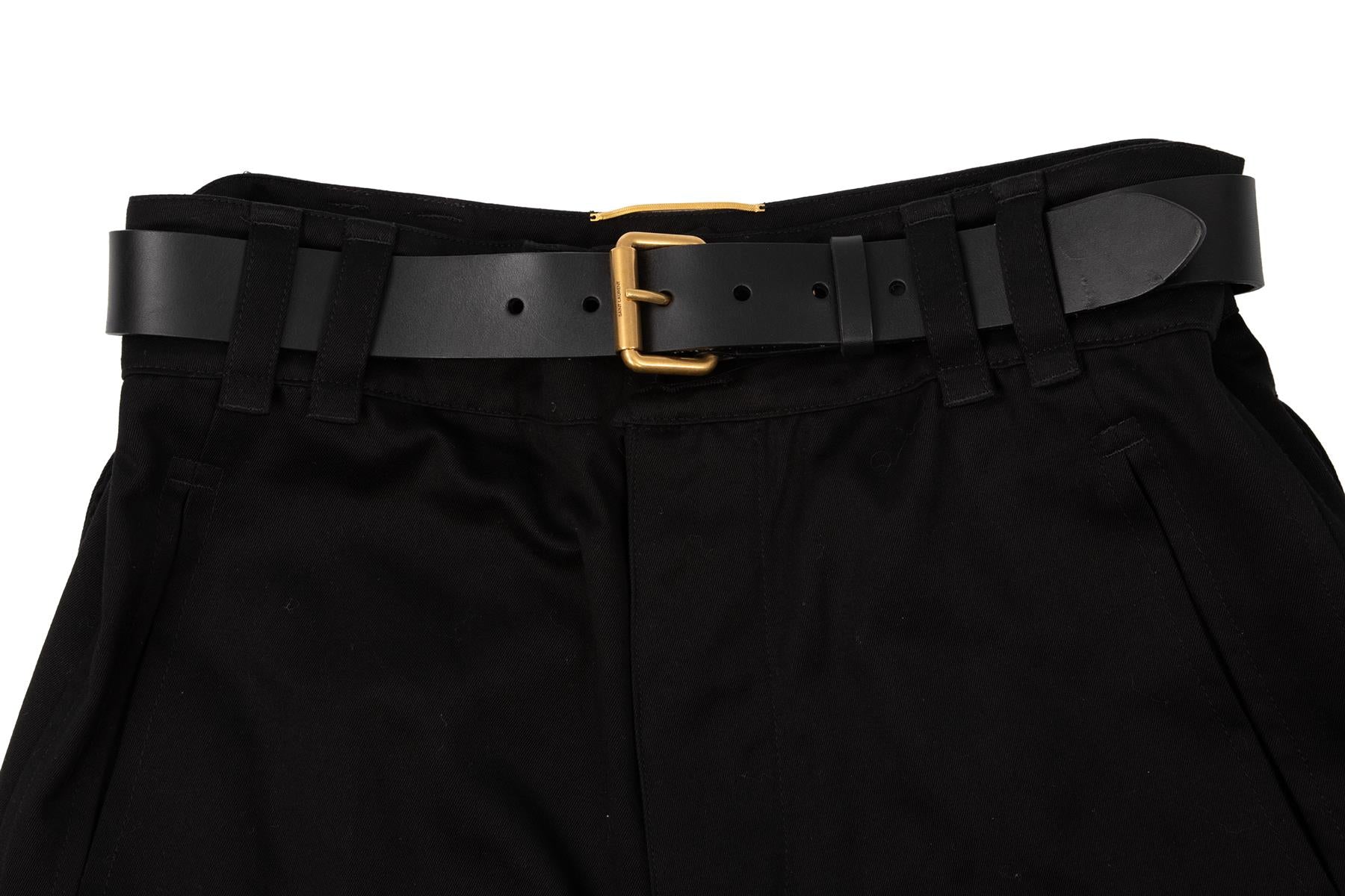 SAINT LAURENT BLACK CASSANDRE COTTON CARGO PANTS FR 36 UK 8 - Image 2