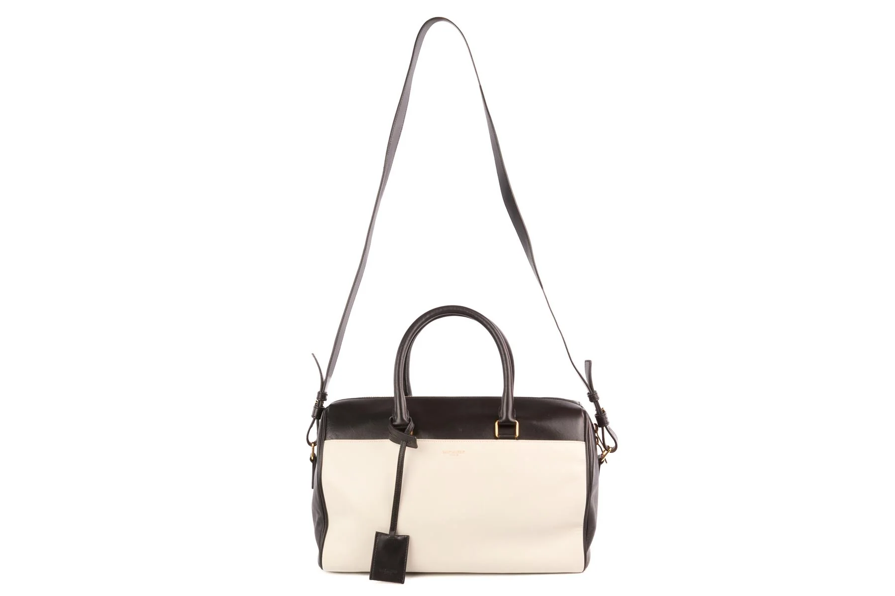 SAINT LAURENT BLACK CLASSIC DUFFLE 6 LEATHER TOTE BAG - Image 3