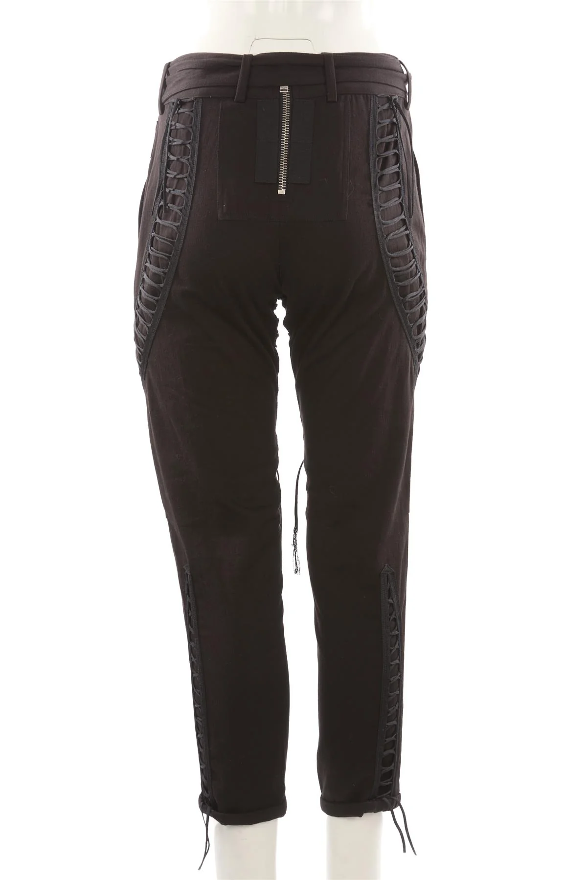 SAINT LAURENT BLACK COTTON CARGO PANTS FR 34 UK 6 - Image 4