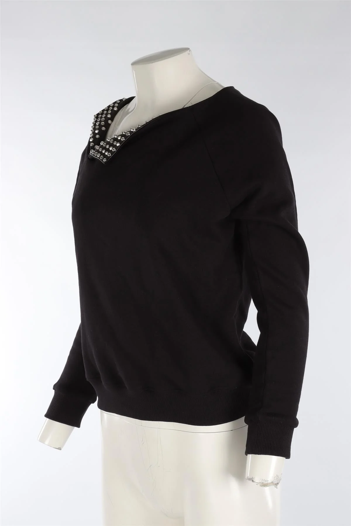 SAINT LAURENT BLACK COTTON SWEATSHIRT SMALL - Image 3