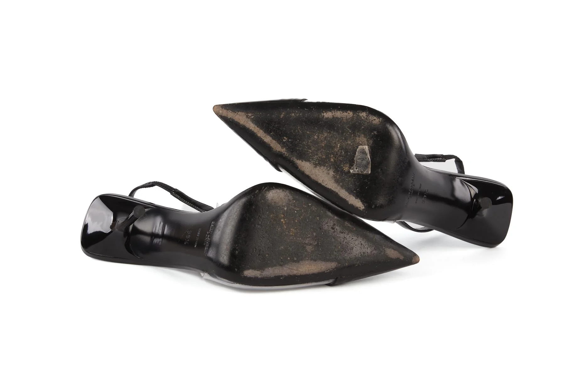 SAINT LAURENT BLACK FRIDA PVC SLINGBACK PUMPS EU 39.5 UK 6.5 US 9.5 - Image 6