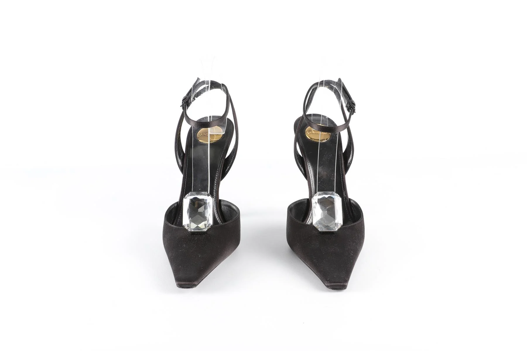 SAINT LAURENT BLACK HARLOW CRYSTAL AND SATIN PUMPS EU 39 UK 6 US 9 - Image 3