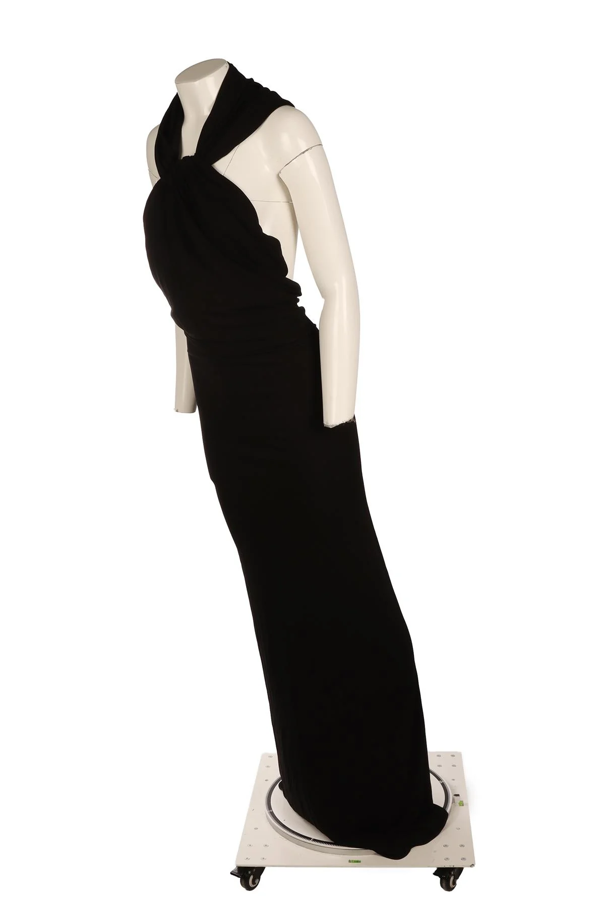 SAINT LAURENT BLACK JERSEY MAXI DRESS FR 38 UK 10 - Image 3