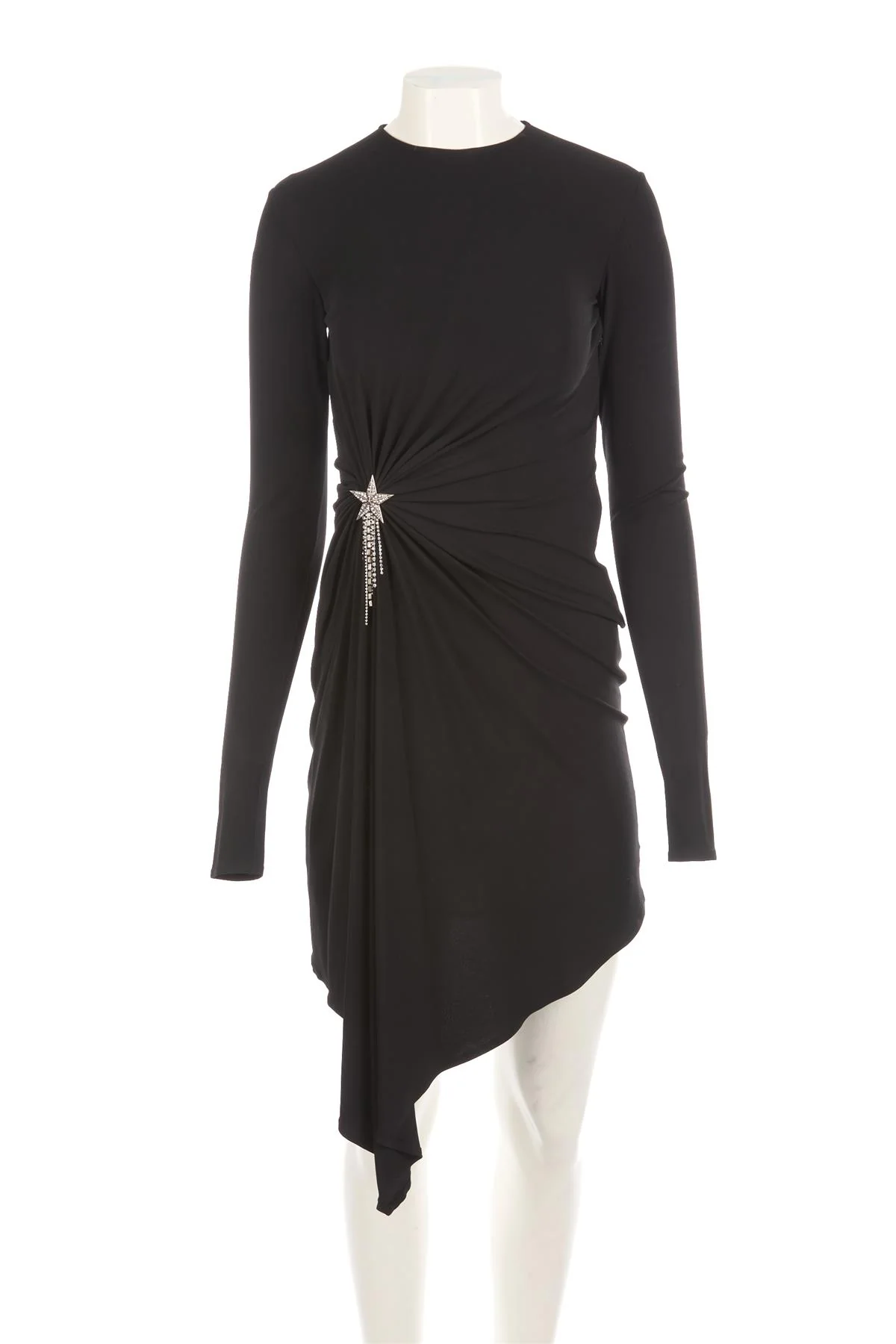 SAINT LAURENT BLACK JERSEY MINI DRESS FR 34 UK 6 - Image 2