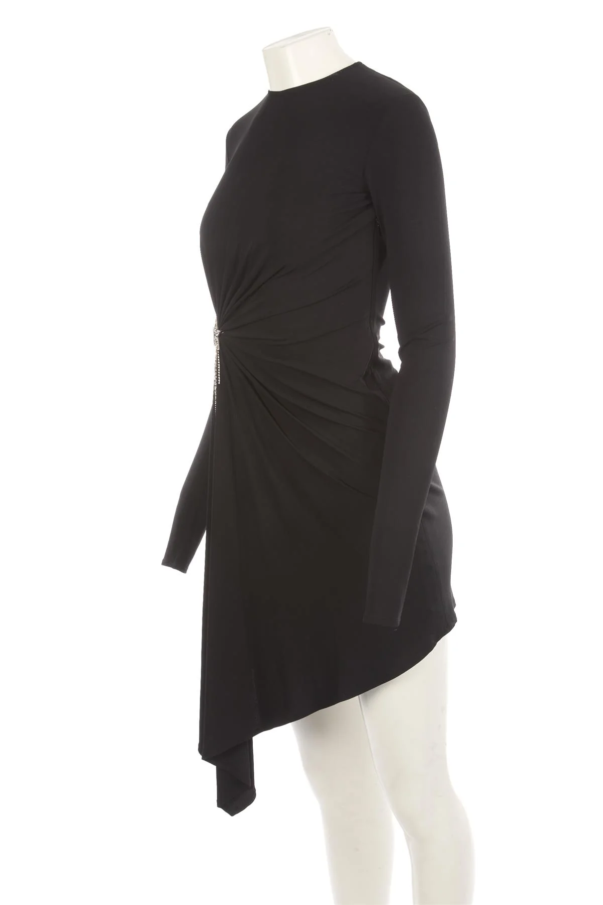 SAINT LAURENT BLACK JERSEY MINI DRESS FR 34 UK 6 - Image 3