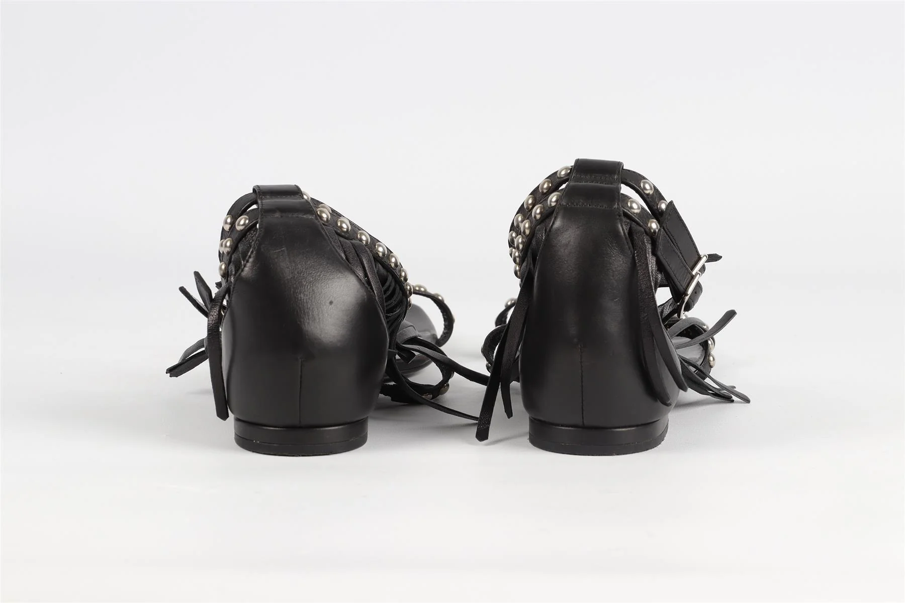 SAINT LAURENT BLACK LEATHER SANDALS EU 39 UK 6 US 9 - Image 5