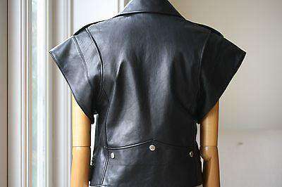 SAINT LAURENT BLACK LEATHER SLEEVELESS BIKER JACKET FR 38 UK 8/10 - Image 8