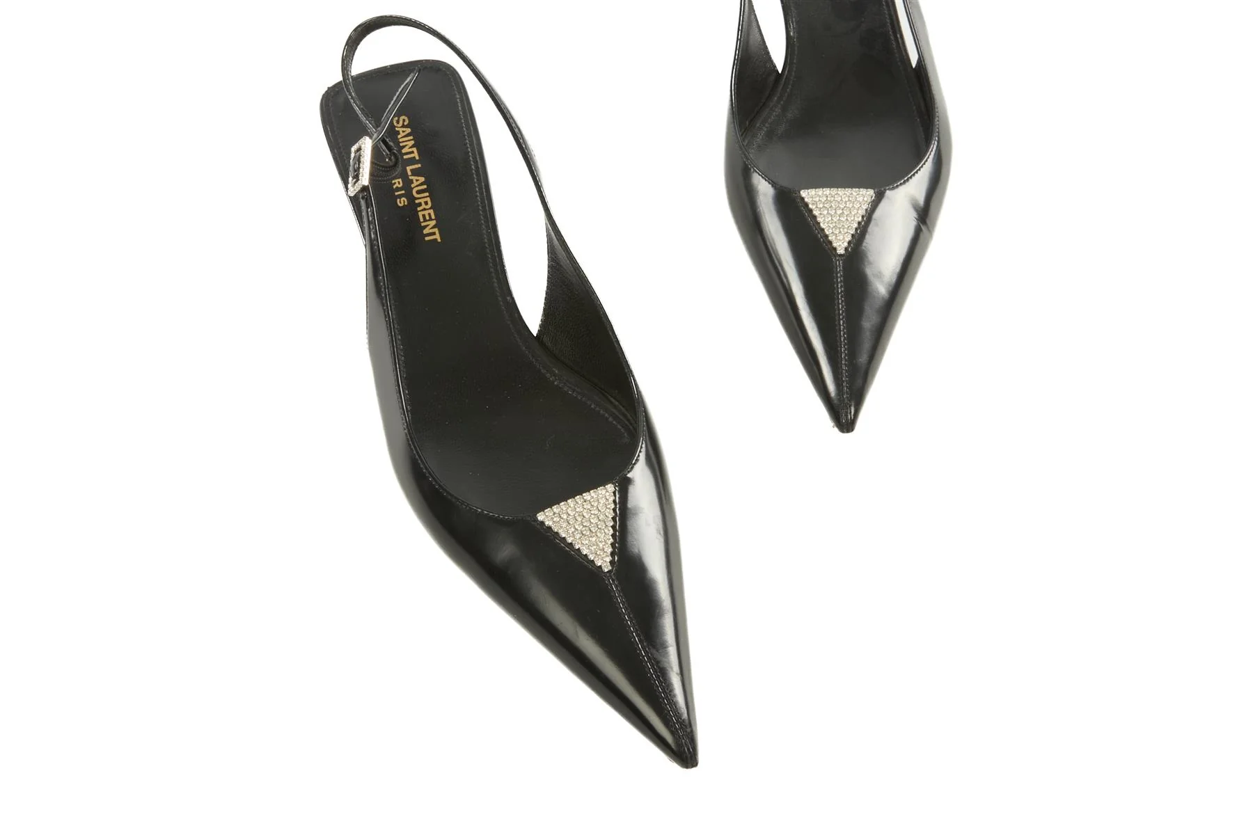 SAINT LAURENT BLACK LEATHER SLINGBACK PUMPS EU 38 UK 5 US 8 - Image 4