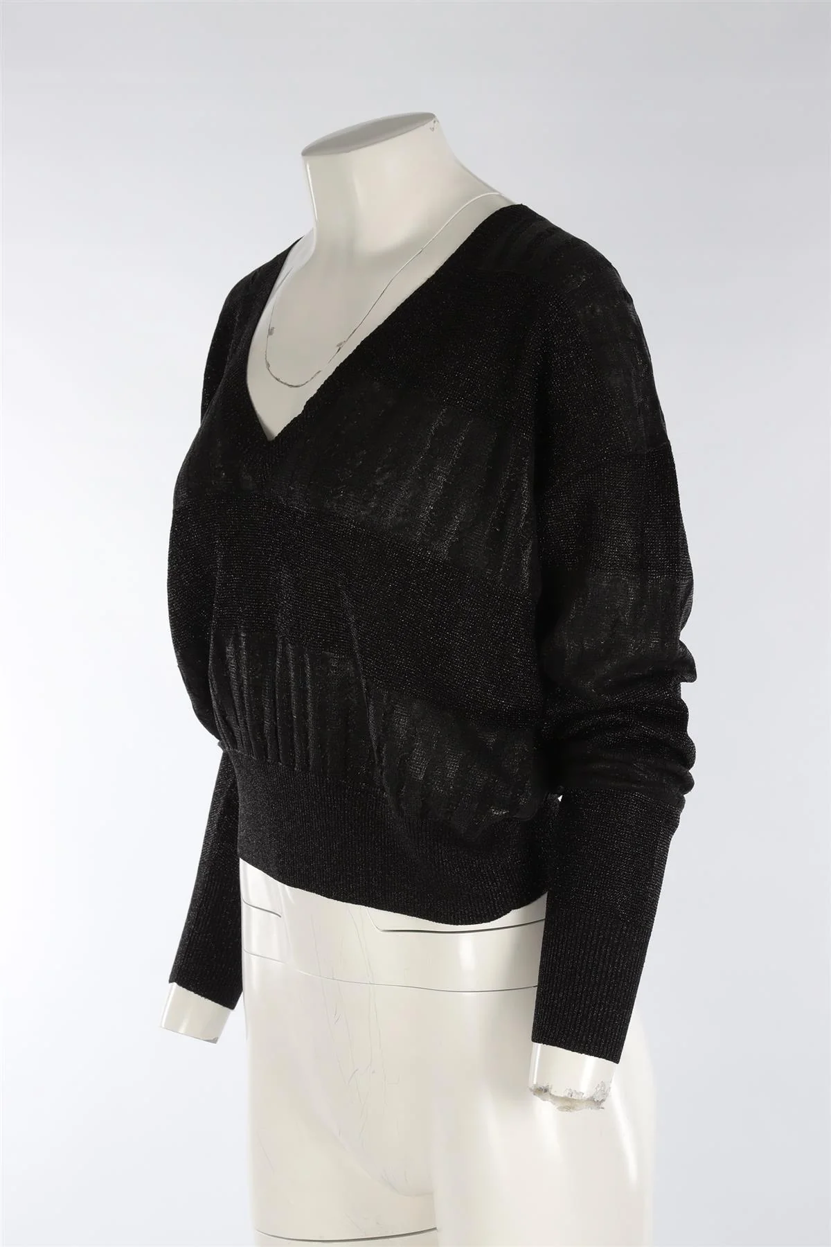 SAINT LAURENT BLACK LINEN SWEATER XSMALL - Image 3