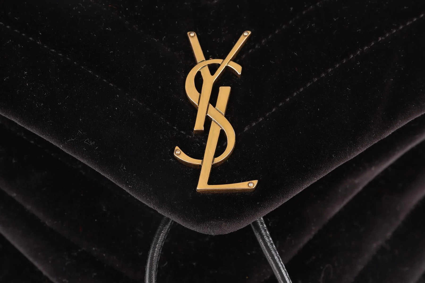 SAINT LAURENT BLACK LOU LOU SMALL VELVET BACKPACK - Image 10