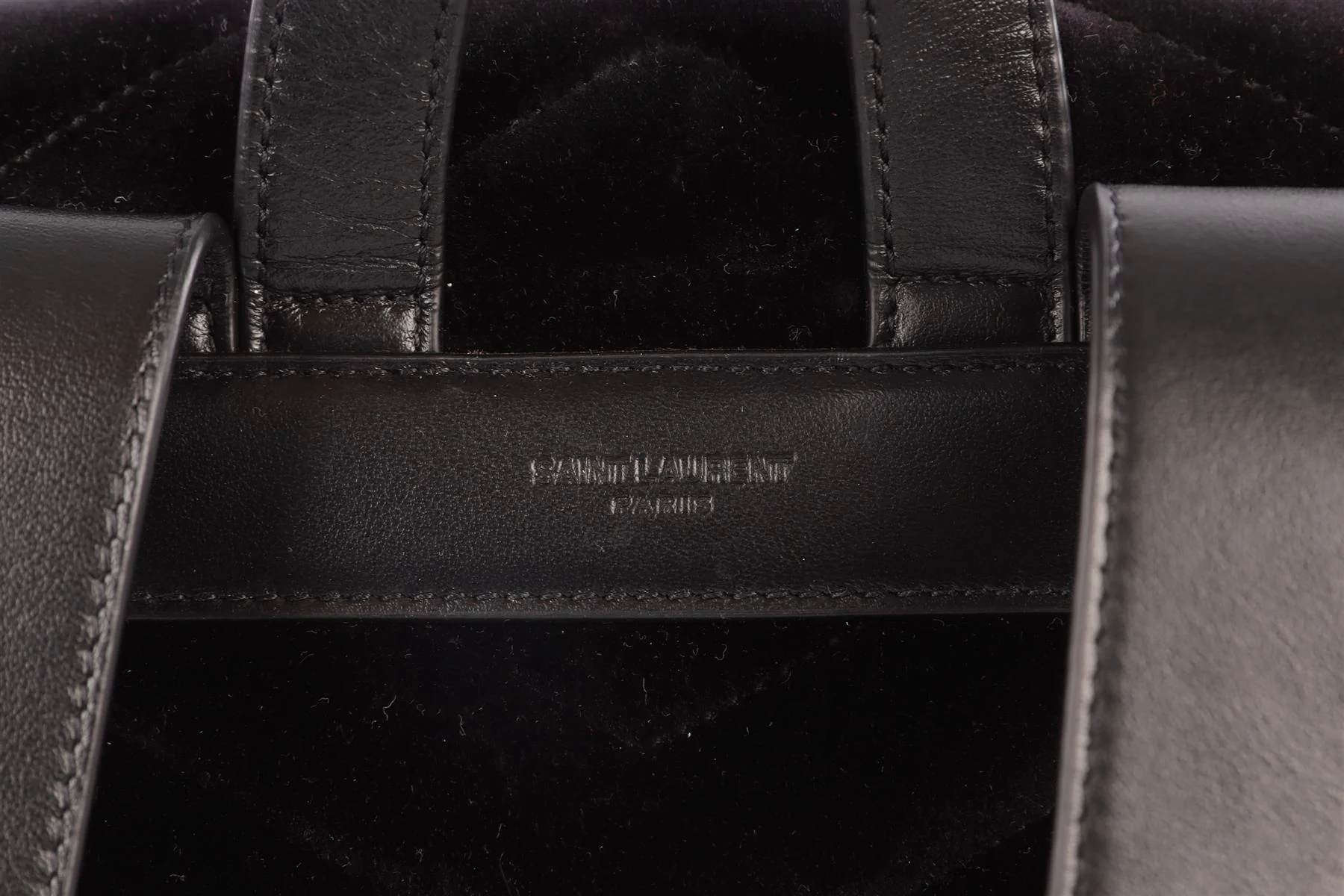 SAINT LAURENT BLACK LOU LOU SMALL VELVET BACKPACK - Image 9